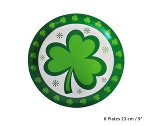 Pappteller St. Patrick's Day 8 Stück ca. 23cm grün