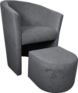 Klubové kreslo s podnožkou Microphase 17 Grey Klubové kreslo ATOS