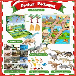 Adventskalender Kinder Dinosaurier Spielzeug Adventskalender Weihnachtsgeschenke für Kinder 24 Tage Countdown Adventskalender für Jungen, Mädchen, Kinder, Teenager, Männer
