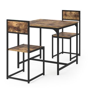 Livinity® Fyrk jedálenský set, 80 x 80 cm s 2 stoličkami, rustikálny dub/čierna