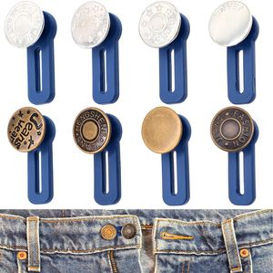 Hosenbund Erweiterung für Jeans und Hosen, Elastische Jeansknöpfe Taillenverlängerung 8 Stück（Zufällige Farbe）