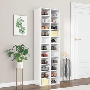 vidaXL Schuhschrank Hochglanz-Weiß 54x34x183 cm Holzwerkstoff