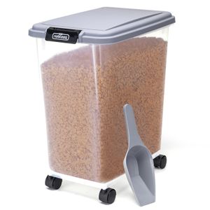 Nobleza - Futterbehälter für Haustiere 30 L, für Haustiere, Lebensmittelbox mit Rädern, Klappdeckel Nobleza - Futterbehälter für Haustiere 30 L, für Haustiere, Lebensmittelbox mit Rädern, Klappdeckel