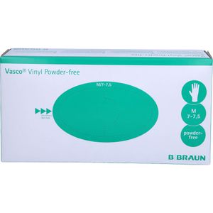 B. Braun Vasco® Vinyl Powder-free Einmalhandschuhe - M / Weiß | Packung (100 Handschuhe)