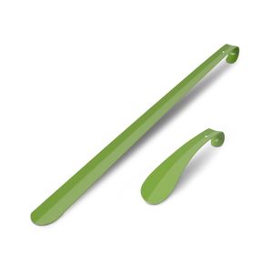 Stabile Metall Schuhlöffel "Grün" ( 16,5cm + 58cm ) - 2er Set Schuhanziehhilfe - Rückenschonender Schuhanzieher für Kinder, Herren, Damen, Senioren