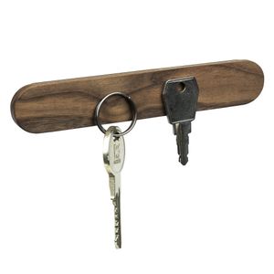 QUVIO Magnetisches Schlüsselbrett - Schlüsselhalter - Schlüsselbrett - Schlüsselbrett - Schlüsselkasten - Hallenzubehör - Inklusive Befestigungsmaterial - Holz - 15,5 x 2,5 x 1 cm - Braun