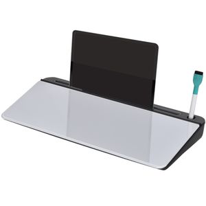 Vinsetto Desktop-Memoboard Tisch-Organizer Whiteboard Memoboard für Schreibtisch mit Tablettenständer Schreibtischorganizer Glas PP Weiß+Schwarz 45,3 x 20,5 x 5,3 cm