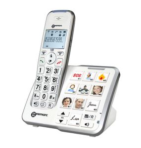 Geemarc AmpliDECT 295 PHOTO Großtastentelefon mit 10 Direktwahl-Fototasten und optischer Anrufanzeige an der Basisstation, integrierter Anrufbeantworter, Deutsche Version