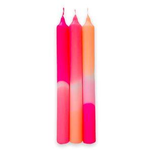 Kerzen-Set Dip Dye Neon Flamingo Dreams Stabkerzen 3 Stück von pinkstories