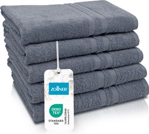 5er Set Duschtücher, 70x140 cm, 100% Baumwolle, grau 5er Set Duschtücher, 70x140 cm, 100% Baumwolle, grau