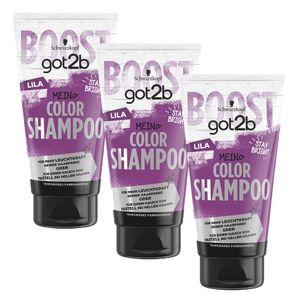3 x Schwarzkopf got2b Color Shampoo Lila jeweils 150ml Temporäres Farbshampoo