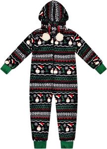 Weihnachten - Onesie - Hausanzug - Pyjama - Schneemann - Bommel - Kinder - Unisex - Größe 98/104