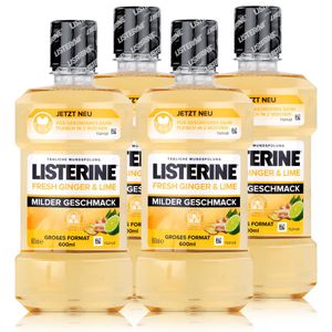 Listerine Fresh Ginger & Lime 600ml - Milder Geschmack (4er Pack)