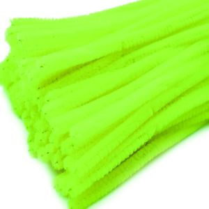 Pfeifenreiniger 20er Chenille-Draht 6mm, Länge 30cm, 28 Farben wählbar, Farbe:neongrün