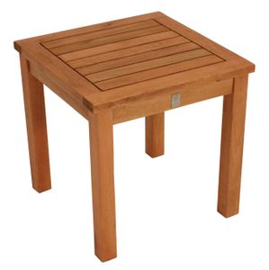 DEGAMO Beistelltisch Gartentisch Kaffeetisch VAREDERO 40x40x40cm, Eukalyptus geölt, Innen und Außen