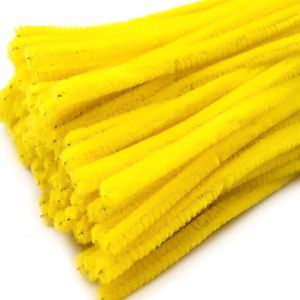 20 Draht Pfeifenreiniger 6 mm Länge 30cm CHENILLE Farbe wählbar, Farbe:gelb