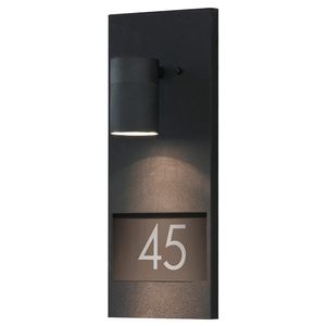 Konstsmide Modena Number schwarz lackiertes Aluminium, klares Glas, Reflektor 7655-750