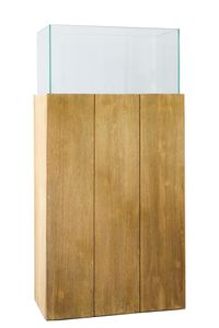 Windlichtsäule Windlicht Kerzenhalter CANDELA XL - Holz Braun - 50x26x100 cm
