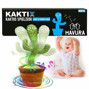 KAKTIX Kaktus Spielzeug Tanzender sprechender Kaktus lustiges Plüschtier, spricht nach, Musik, Gesang & Aufnahme - Das Original!