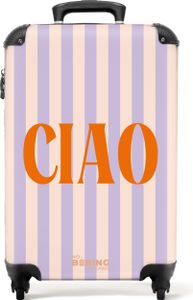 NoBoringSuitcases.com® Koffer Handgepäck Trolley Rollkoffer Kleine Reisekoffer mit 4 Rollen - Das Zitat "ciao" in Pastellfarben - Cabin Size < 55x40x23 cm & 55x40x20 cm - Fotokoffer - Kabinenkoffer - BoardgepäckHandgepäck Koffer 55x35x20 cm, 36L, NoBoringSuitcases.com® Koffer Handgepäck Trolley Rollkoffer Kleine Reisekoffer mit 4 Rollen - Das Zitat "ciao" in Pastellfarben - Cabin Size < 55x40x23 cm & 55x40x20 cm - Fotokoffer - Kabinenkoffer - BoardgepäckHandgepäck Koffer 55x35x20 cm, 36L,
