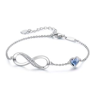 INF Infinity-Armband mit Herz Silber