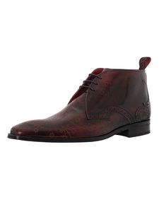 Jeffery West Brogue-Schuhe mit poliertem Lederdetail, Rot 43 EU