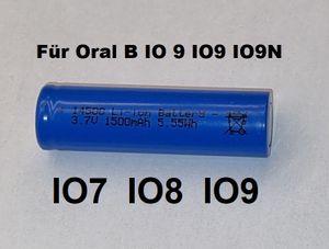 Li-Ion Akku für Oral B IO 9 IO9 3,7V 1500mAh Oral Series 9N IO7 IO8 IO9