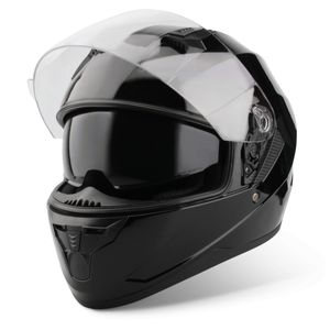 VINZ Kennet Integralhelm mit Sonnenblende | Motorrad Helm Vollvisierhelm Mopedhelm ECE 22.06 | Motorradhelm Full-Face Helme | für Damen & Herren | In Gr. XS-XXL - Schwarz | L
