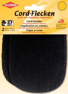 KLEIBER Cord-Flecken 135 x 100 mm schwarz 2 Stück