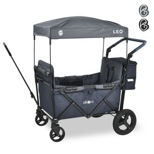 FableKids Bollerwagen LEO X2Plus mit Dach faltbarer Transportwagen Blueberry