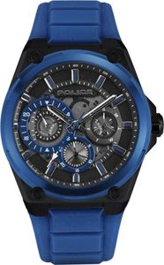 Police Blaue Silikonuhr mit mehrschwarzem Zifferblatt Police Blaue Silikonuhr mit mehrschwarzem Zifferblatt