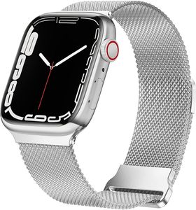 Strap-it Apple Watch Armband Milanese (Silber) - Große: 42 - 44 - 45 - 49mm