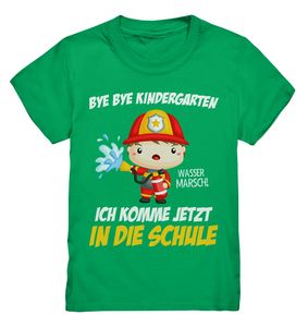 Feuerwehrmann Schulanfang Feuerwehr Outfit Schulkind Geschenk Einschulung T-Shirt – Kelly Green / 122/128 (7-8)