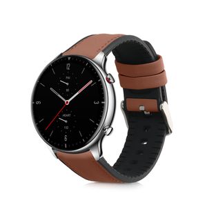 kwmobile Ersatzarmband kompatibel mit Huami Amzfit GTR (47mm) / GTR 2 / GTR 3 / GTR 4 Armband - Fitnesstracker Sportarmband aus Leder mit kwmobile Ersatzarmband kompatibel mit Huami Amzfit GTR (47mm) / GTR 2 / GTR 3 / GTR 4 Armband - Fitnesstracker Sportarmband aus Leder mit