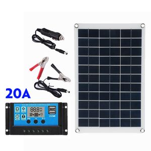 100W Solarpanel Solarmodul Sonnenkollektor für Boat Wohnmobil 1PC Solar Panel mit 20A Controller