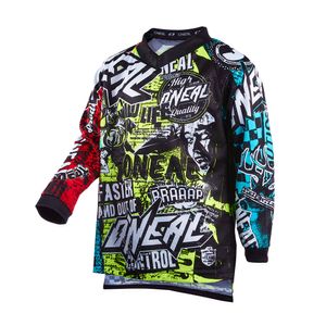 O'Neal Jugend Motorrad MX MTB Cross Shirt - ELEMENT Youth Jersey WILD V.22 multi - Mehrfarbig All Over Print, gepolsterte Ellenbogen, XS - XL, Größe:S