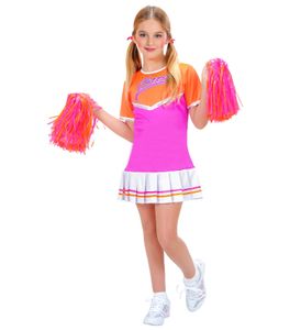 Kostüm Cheerleader orange/pink Gr. 158