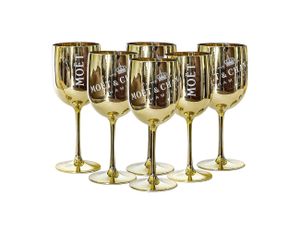 Moët & Chandon Champagnergläser Gold 6er Set Gläser Geschenkset