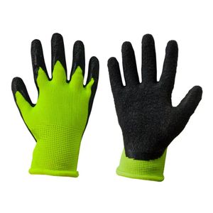 Kinder Schutzhandschuhe Latex Garten Handschuhe Arbeitshandschuhe schwarz-grün Gr. 6 12 Paar