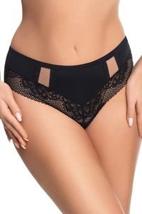 Gorsenia dame slip brazilian spitze tüll netz elegant ausgeschnitten k652 asti, schwarz, s