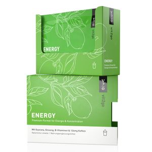 Vit2go ENERGY (10 Sachets) Energy Pulver Getränk mit Koffein Shot (124 mg), Taurin und Guarana, Energie Getränkepulver gegen Müdigkeit, Konzentration Booster mit Vitamin B Komplex