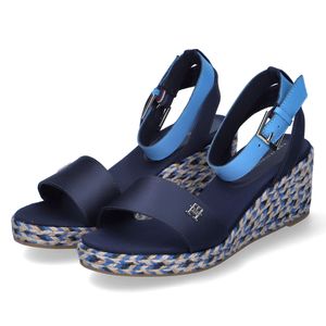 TOMMY HILFIGER COLORFUL WEDGE SATIN SANDAL Blau