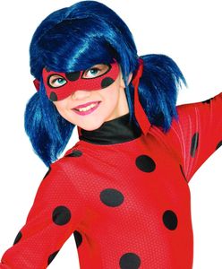 Miraculous Ladybug Perücke blau mit Zöpfen für Kinder
