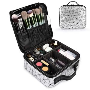 Kosmetiktasche, Portable Reise Make Up Tasche, Professionelle Makeup Organizer Tasche mit Einstellbaren Teiler, Wasserdicht, 25*23*9cm