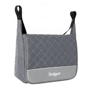 Daliya® Wickeltasche Mamabag Tasche Organizer für  Bambimo Kinderwagen oder Universal (Grau mit Muster)