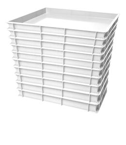Set 10 x Pizzateigbox Teigbehälter Stapelbox Teigbox Pizzabox Weiß 600x400x100mm