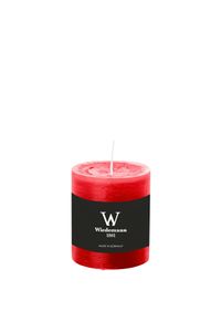 Wiedemann Marble Rustik Kerzen, Stumpenkerzen,  Weihnachtsrot (Rubin Rot) 80 x Ø 68 mm