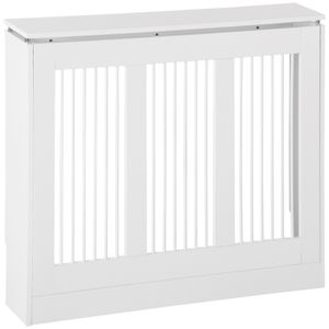 HOMCOM Weiße Heizkörperabdeckung, 90 x 18 x 84 cm, MDF-Heizkörperabdeckung, modernes Design, vertikales Heizkörperregal für Wohnzimmer, Schlafzimmer HOMCOM Weiße Heizkörperabdeckung, 90 x 18 x 84 cm, MDF-Heizkörperabdeckung, modernes Design, vertikales Heizkörperregal für Wohnzimmer, Schlafzimmer