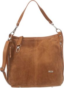 Damenhandtasche aus italienischem Wildleder - geräumig mit abnehmbarem Schultergurt - mehreren Reißverschlusstaschen - A4-tauglich - Kupferfarbe