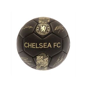 Chelsea FC - "Phantom" Fußball mit Unterschriften SG21995 (1) (Schwarz/Gold)